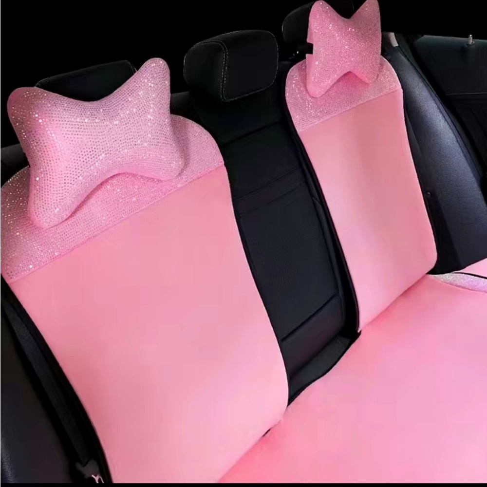 Pink Fluffy Cushion Full Of Artificial Diamonds Cushion